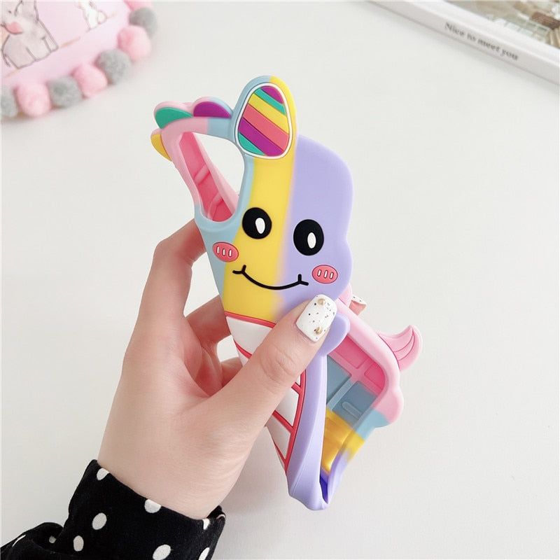 Funda para iPhone con dibujo de unicornio en 3D