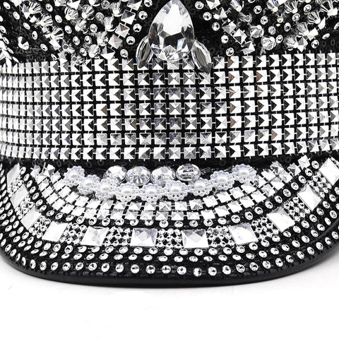 Roma - Luxury Rhinestone Cabbie Hat