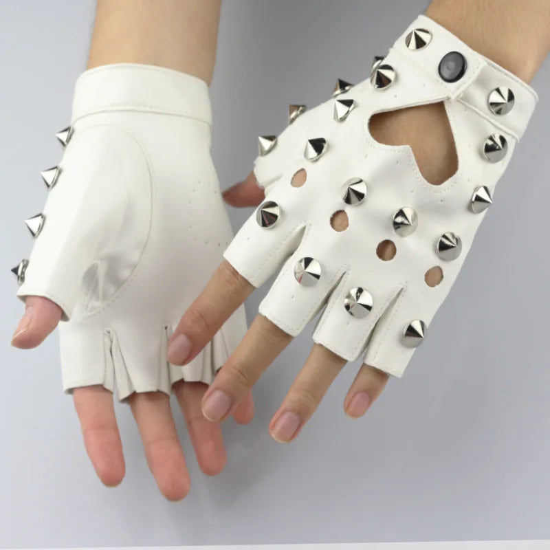 Guantes de cuero de medio dedo