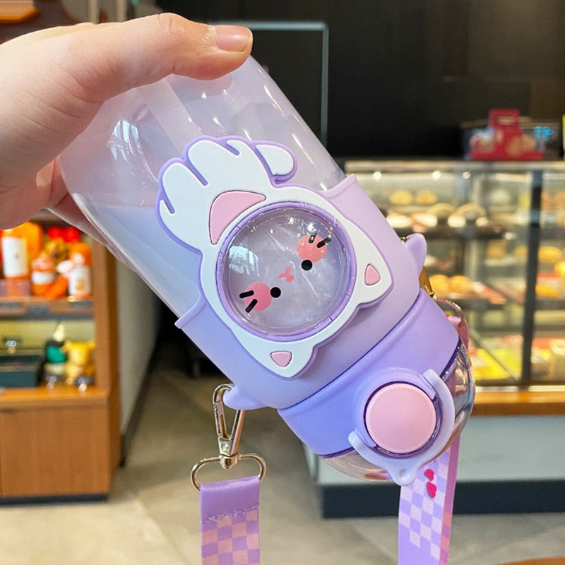 Botella de agua con dibujos kawaii