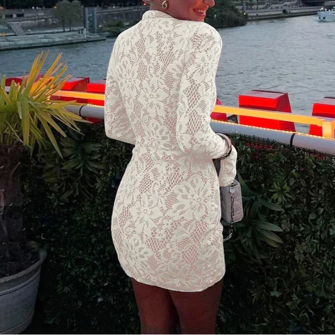 Reiko - Lace Keyhole Cut Out Mini Dress