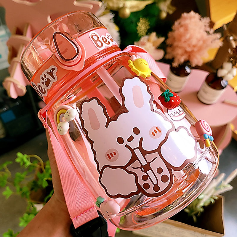 Botella de agua con animales kawaii