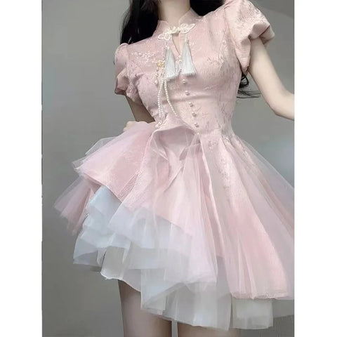 Kawaii Puff Kurzes Abendkleid