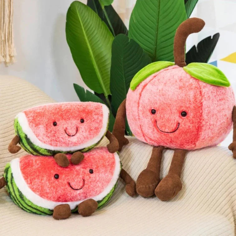 Almohada de peluche con forma de fruta kawaii