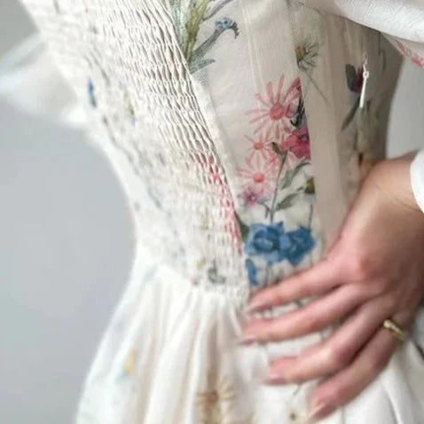 French Vintage Floral Dress