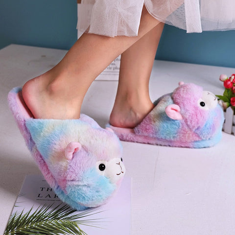 Lindas pantuflas de alpaca