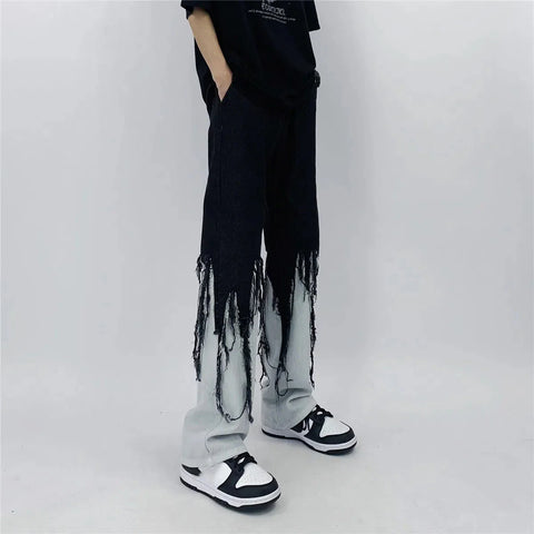 Pantalones japoneses holgados con borlas