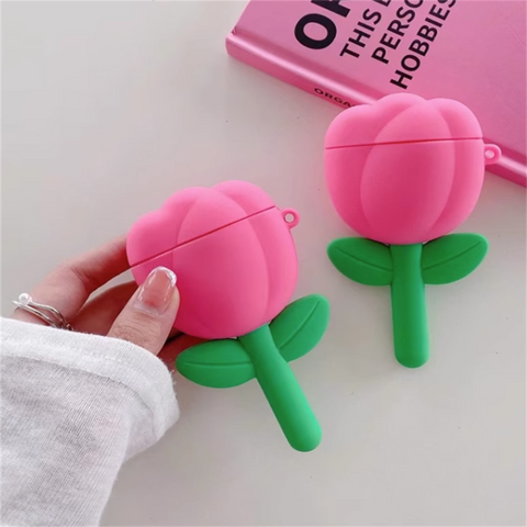 Estuche con flores de colores para AirPods 