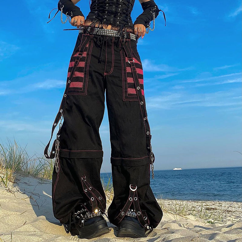 Korean Punk Gothic Cargo Pants