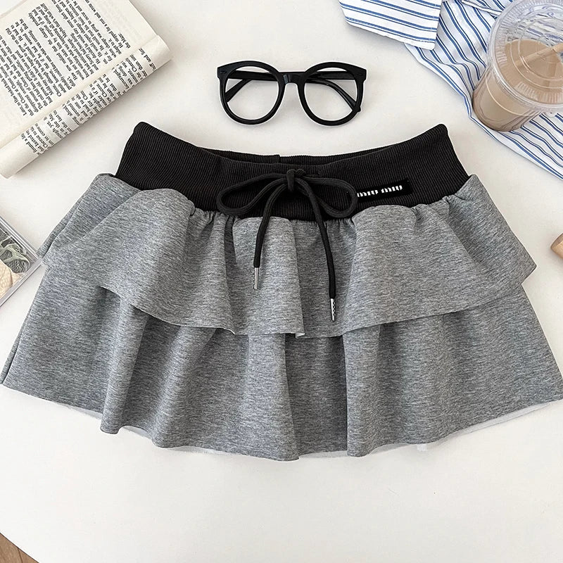 Elastic High Waist Mini Skirt