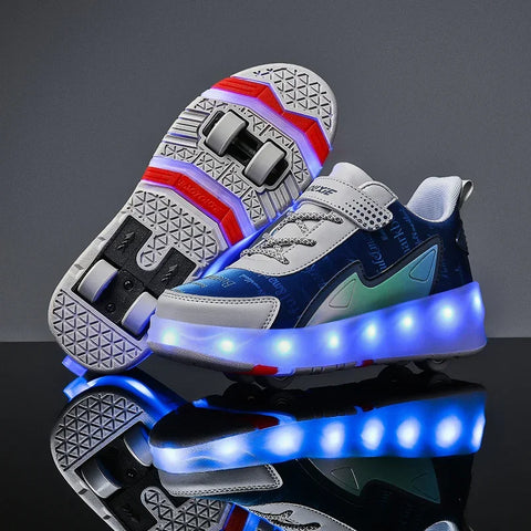 Lindas zapatillas con ruedas LED de Harajuku