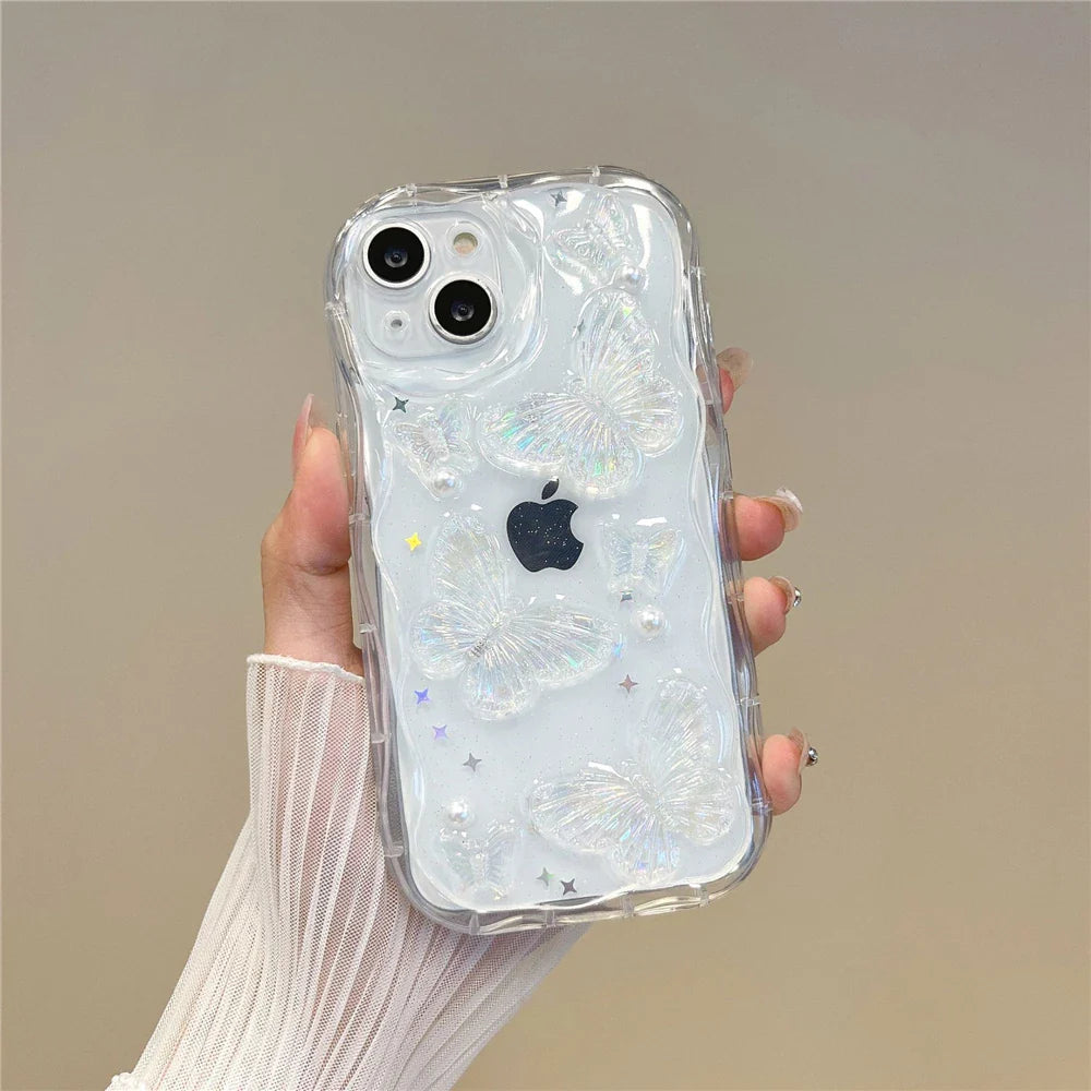 Cute Butterfly Transparent iPhone Case