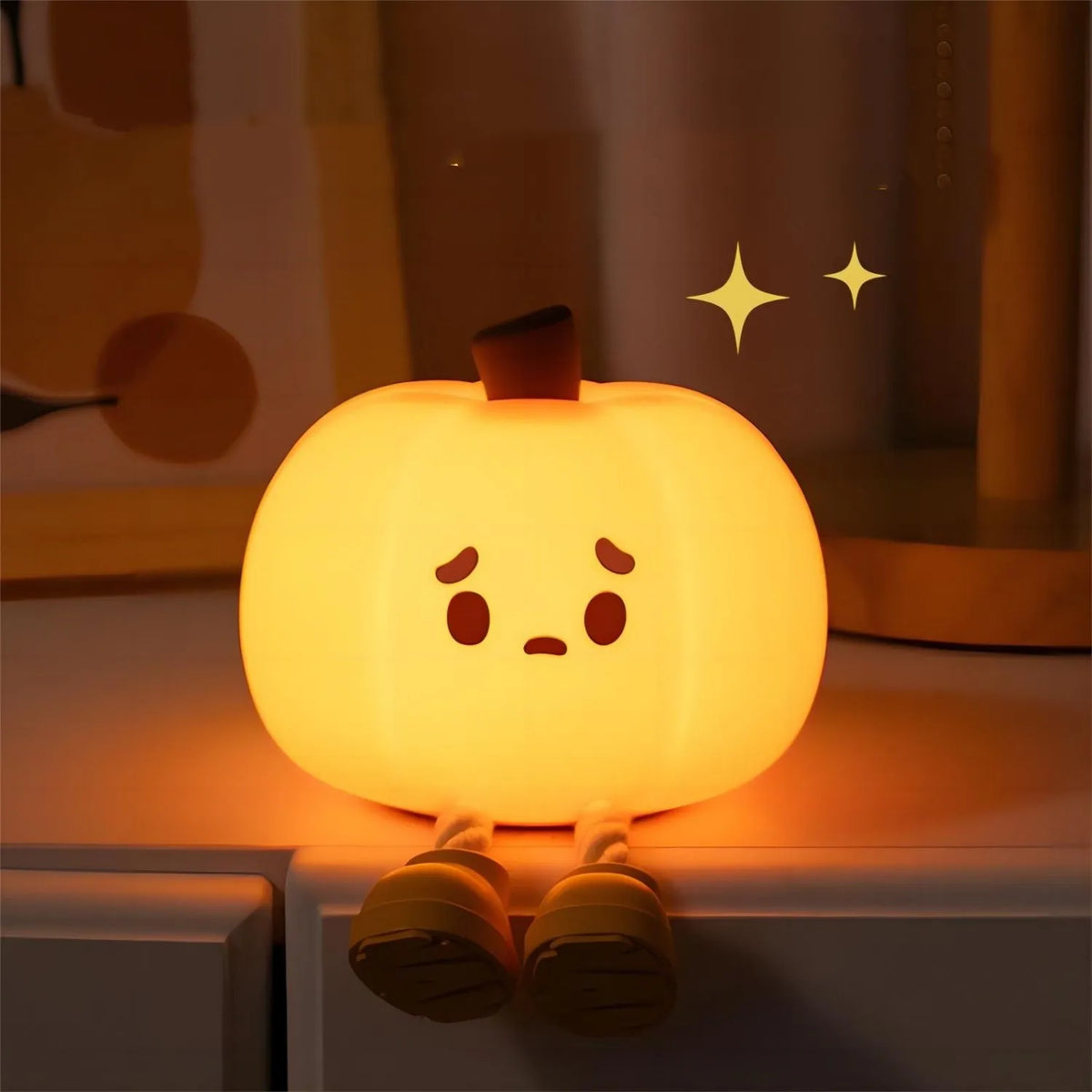 Lámpara de noche de calabaza kawaii