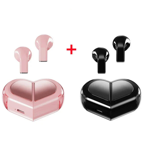 Cute Heart Shaped Wireless Earbuds