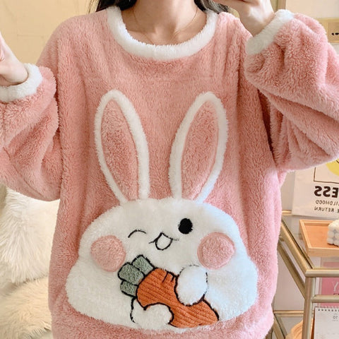 Cute Bunny Warm Pajamas