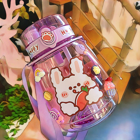 Botella de agua con animales kawaii