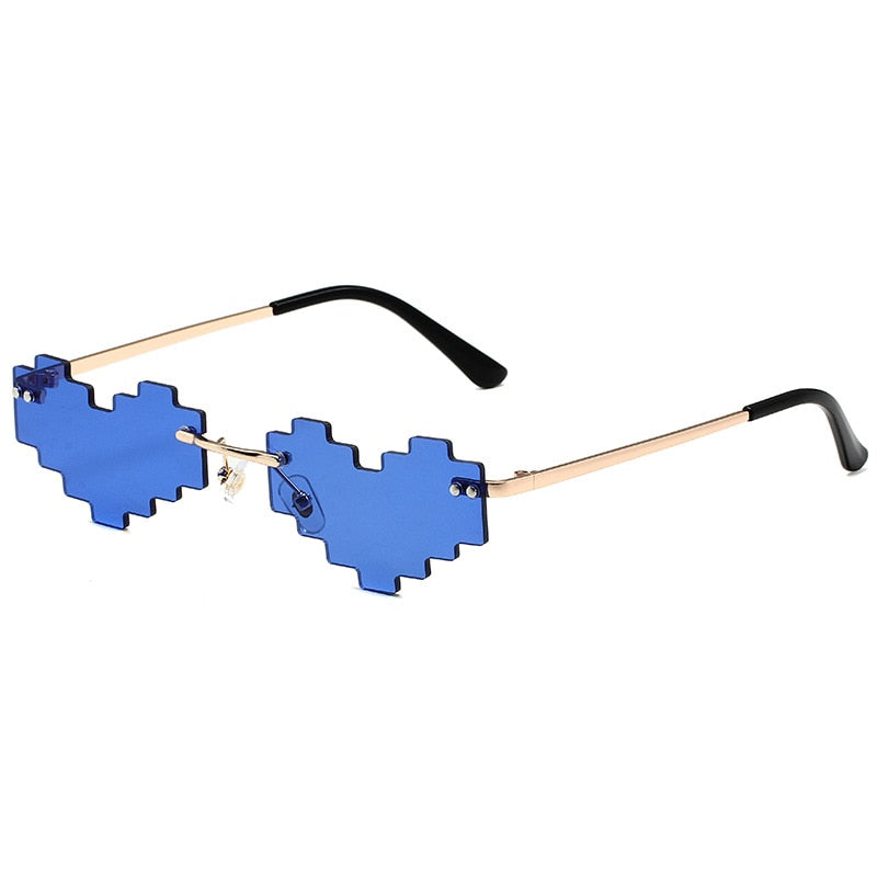 Pixel-Brille in Herzform