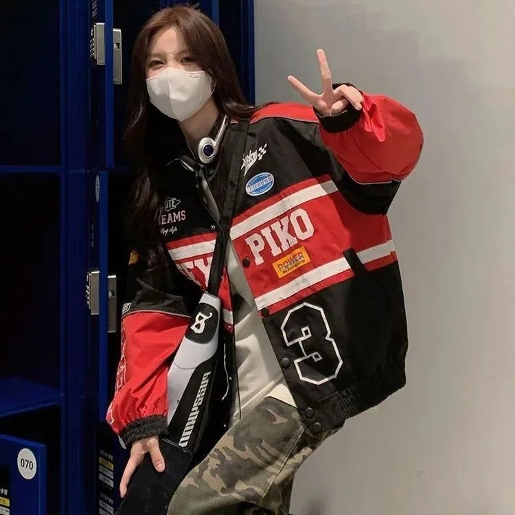 Y2k Racer Y2K Oversized Racer Jacket – Kroyy