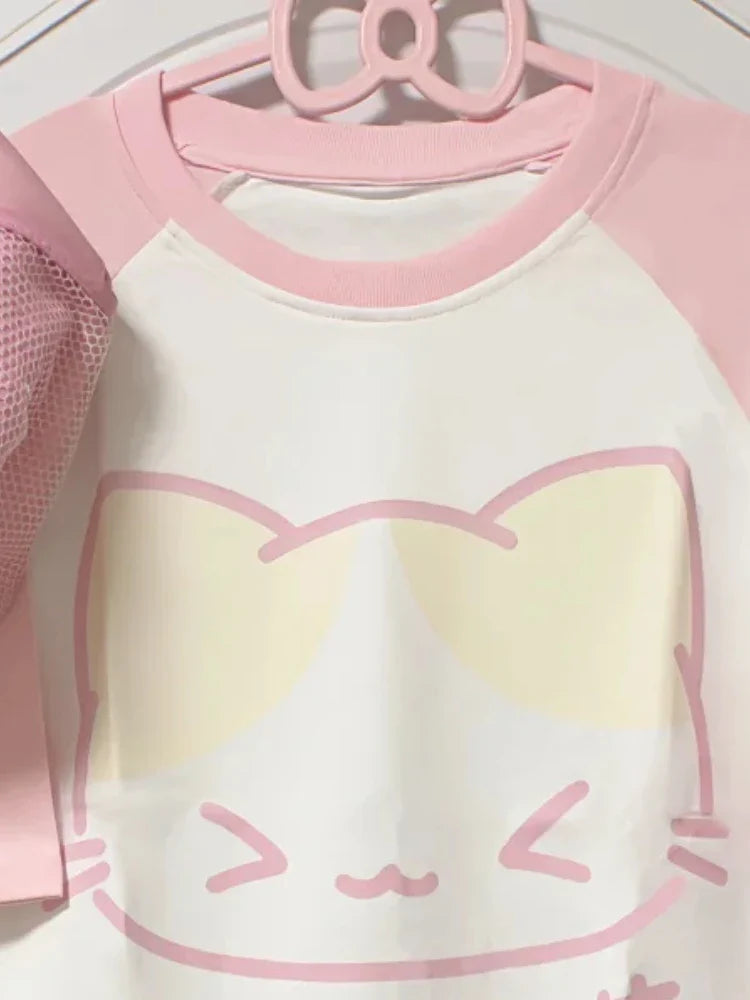 Kawaii Pastell Katze Lose T-Shirt