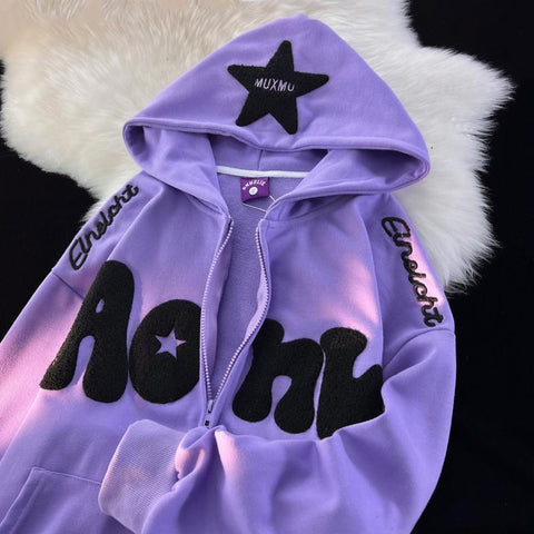 Y2K Harajuku Reißverschluss Hoodie