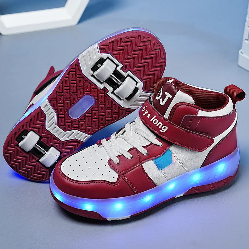 Lindas zapatillas con ruedas y luz LED