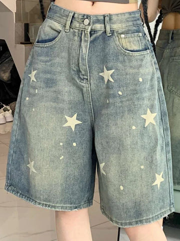 Jeansshorts im Retro-Waschungs-Look