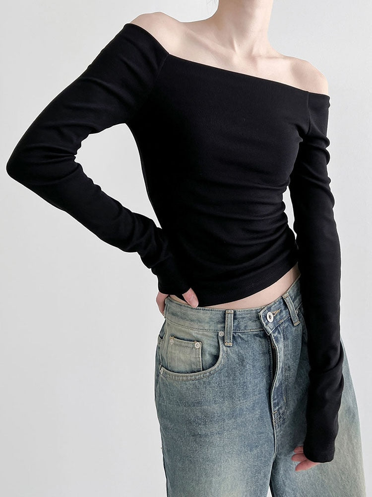 Darkwear Off Shoulder Long Sleeve Top