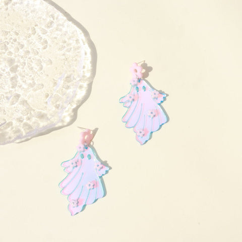 Pendientes transparentes de fantasmas kawaii