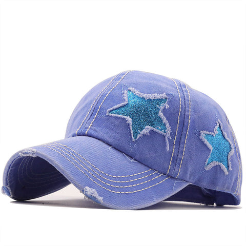 Denim Grunge Baseball Cap