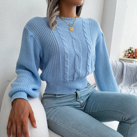 Ryder - Blue Braided Knit Top