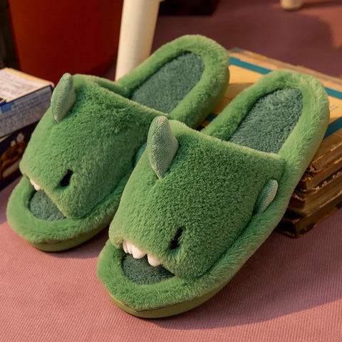 Pantuflas kawaii con forma de tiburón de dibujos animados