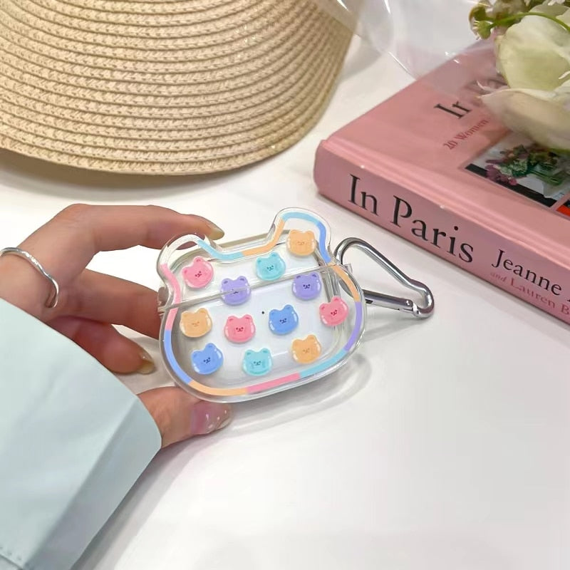 Estuche de oso colorido para AirPods