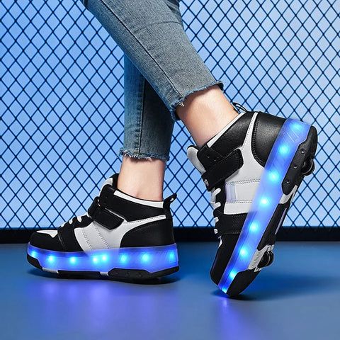 Lindas zapatillas con ruedas y luz LED