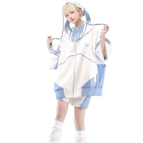 Cute Pastel Oversized Track Jacket