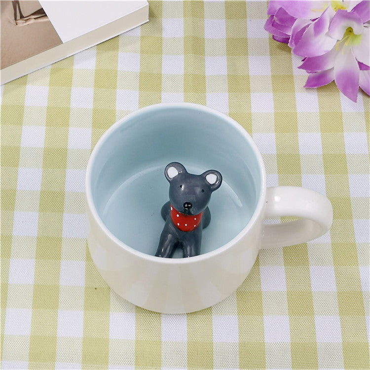 Tazas de cerámica con animales adorables