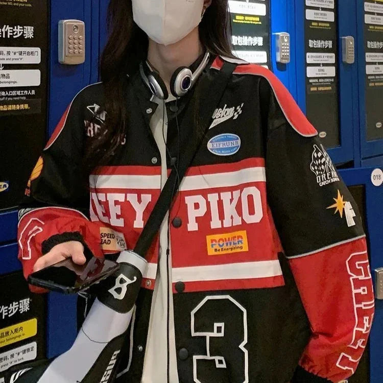 Y2k Racer Y2K Oversized Racer Jacket – Kroyy