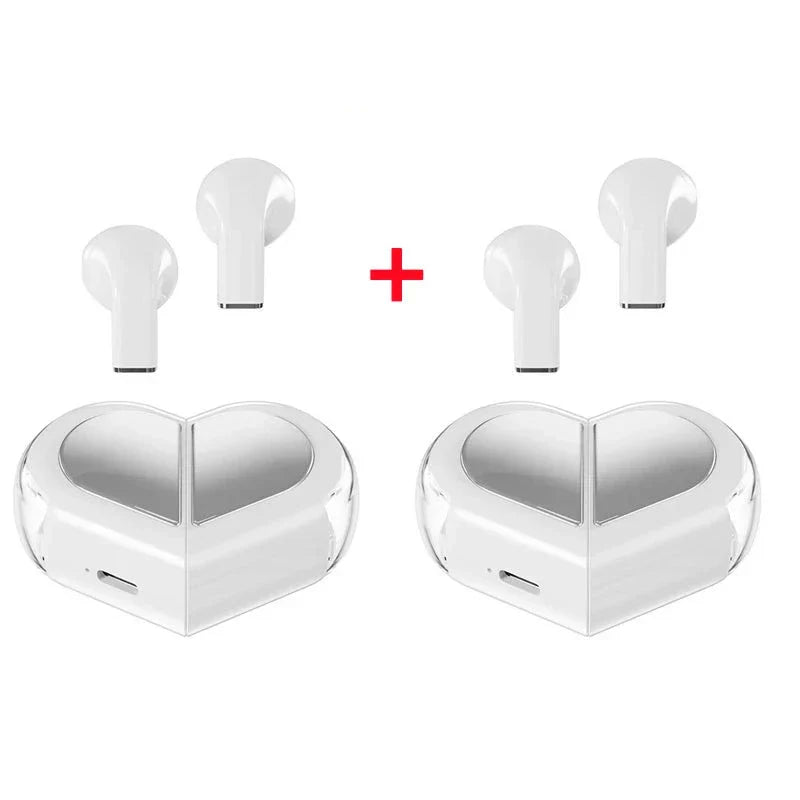 Cute Heart Shaped Wireless Earbuds