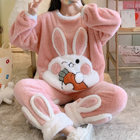 Cute Bunny Warm Pajamas