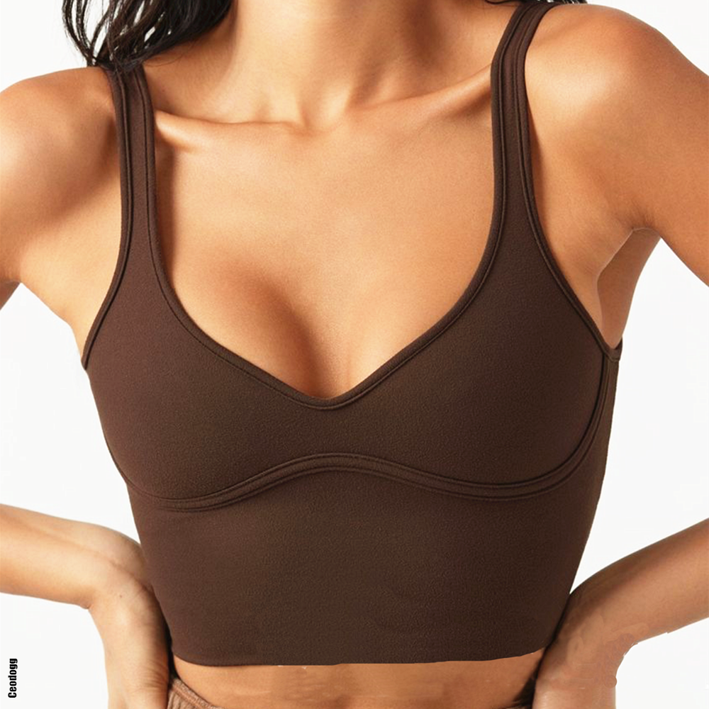 Nylon gepolstertes Push-Up-Yoga- und Sport-Top für Damen