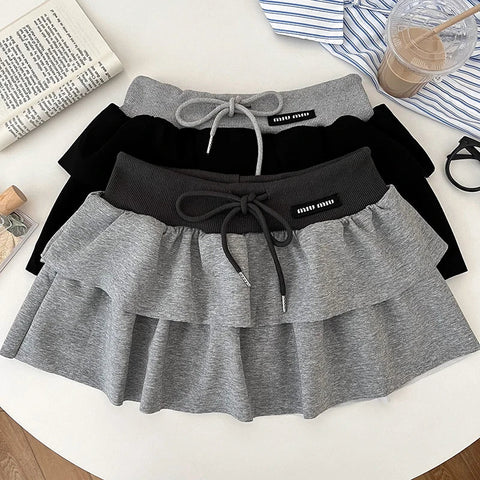 Elastic High Waist Mini Skirt