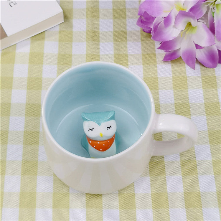 Tazas de cerámica con animales adorables