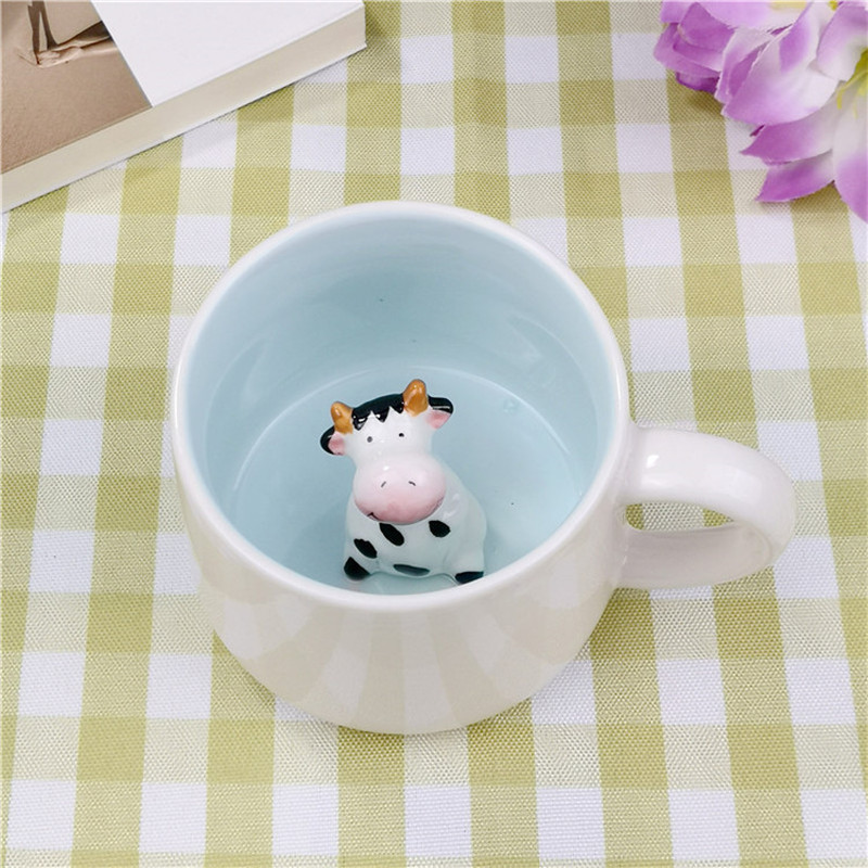 Tazas de cerámica con animales adorables