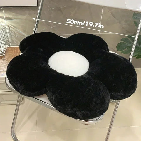 Cute Black & White Flower Soft Pillow