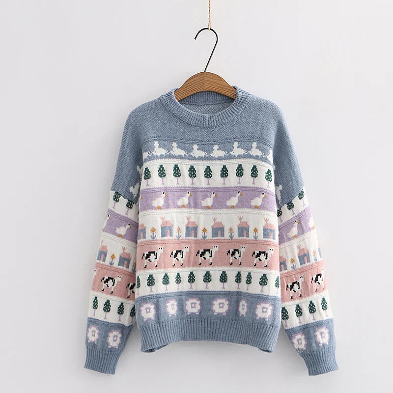 Vintage Kawaii Oversize Pullover