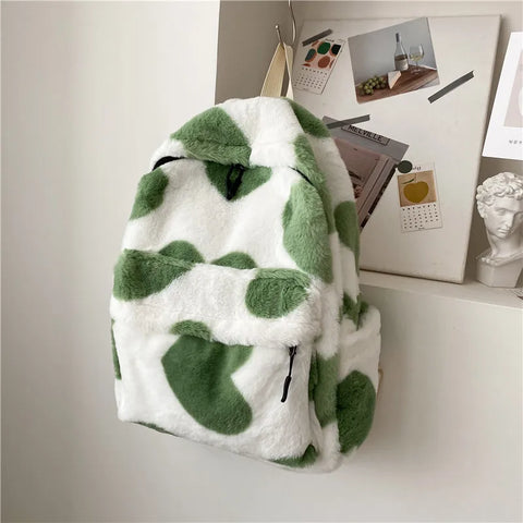 Cute Plush Heart Backpack