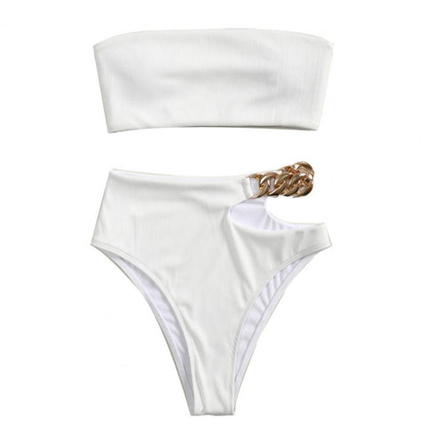 White Cut Out Bikini Bottom