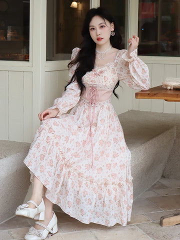 Vestido floral elegante vintage