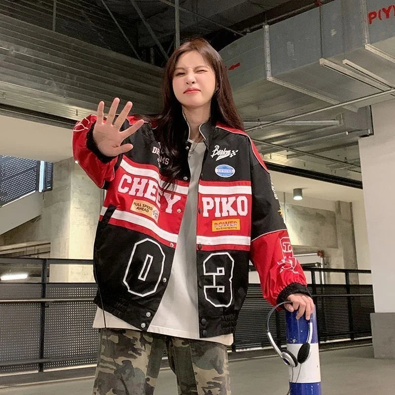 Y2k Racer Y2K Oversized Racer Jacket – Kroyy