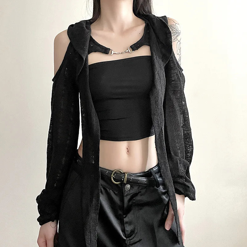 Gothic Hooded Crop Top