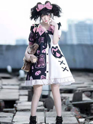 Harajuku Gothic Kontrastkleid